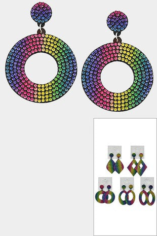 Beautifukl and Vibrant Sparkly Rainbow Gemstone Earrings!