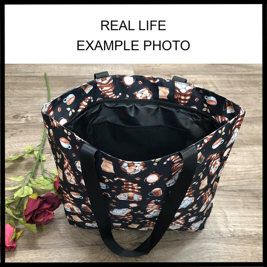 Custom Print Tote Bags, Light Weight, Zipper Closure