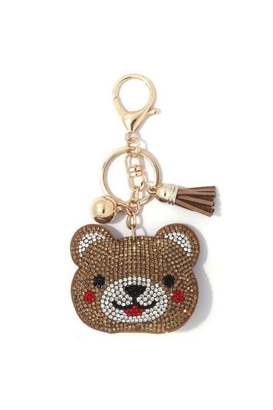 Purse Charm/ Key Chain Blingy Bear Face
