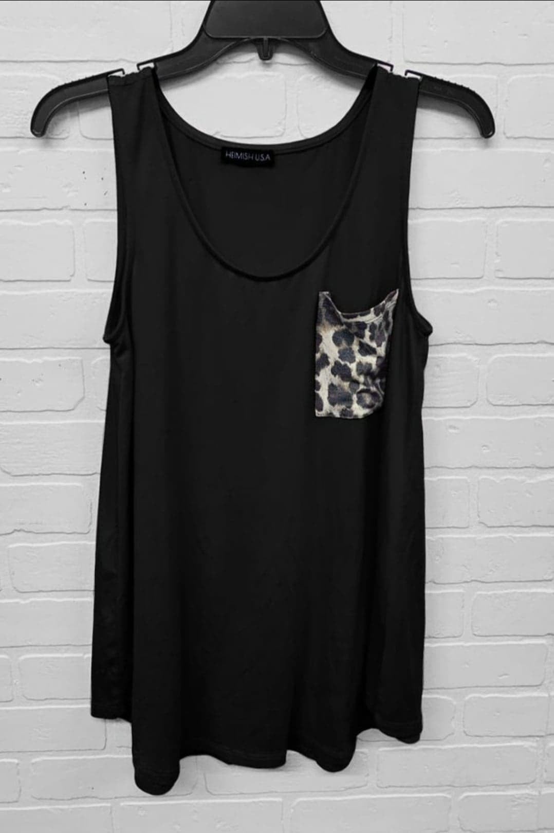 Soft and Stretchy Tank with Leopard Pocket