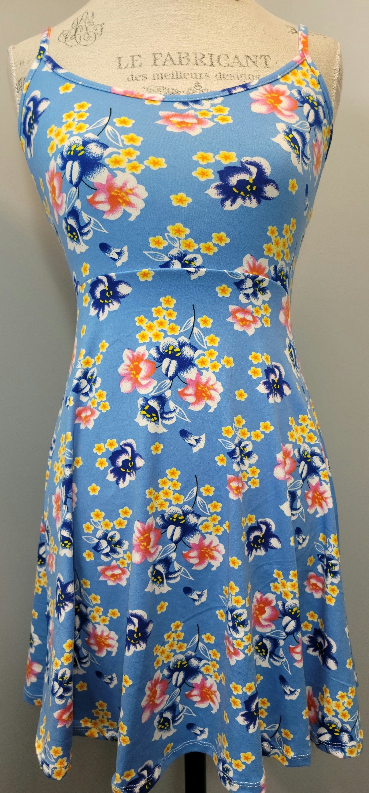 LAST 2 IN STOCK Super Soft Speghetti Strap Sun Dress in Blue or Yellow Size Up