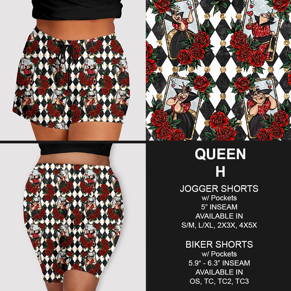 Queen of Hearts Jogger Shorts w/ Pockets