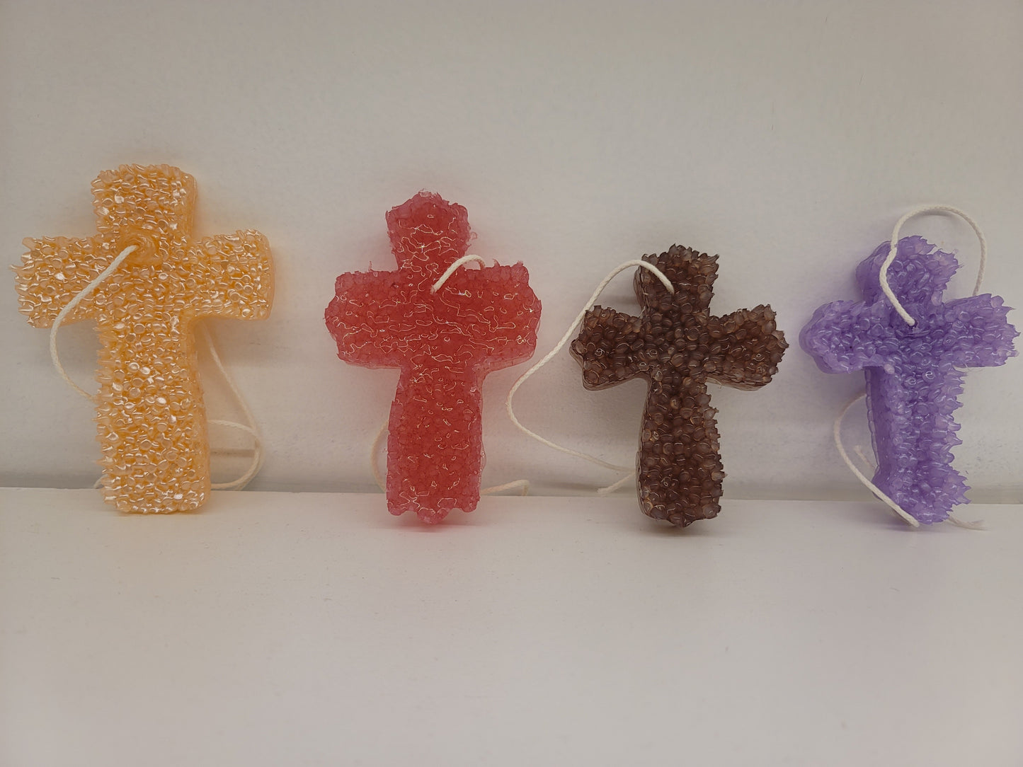 SET OF 2 Aroma Bead Fresheners Handmade Hanging Car/Room/Locker/Closets/Office RANDOM SHAPE (crosses or leaves)