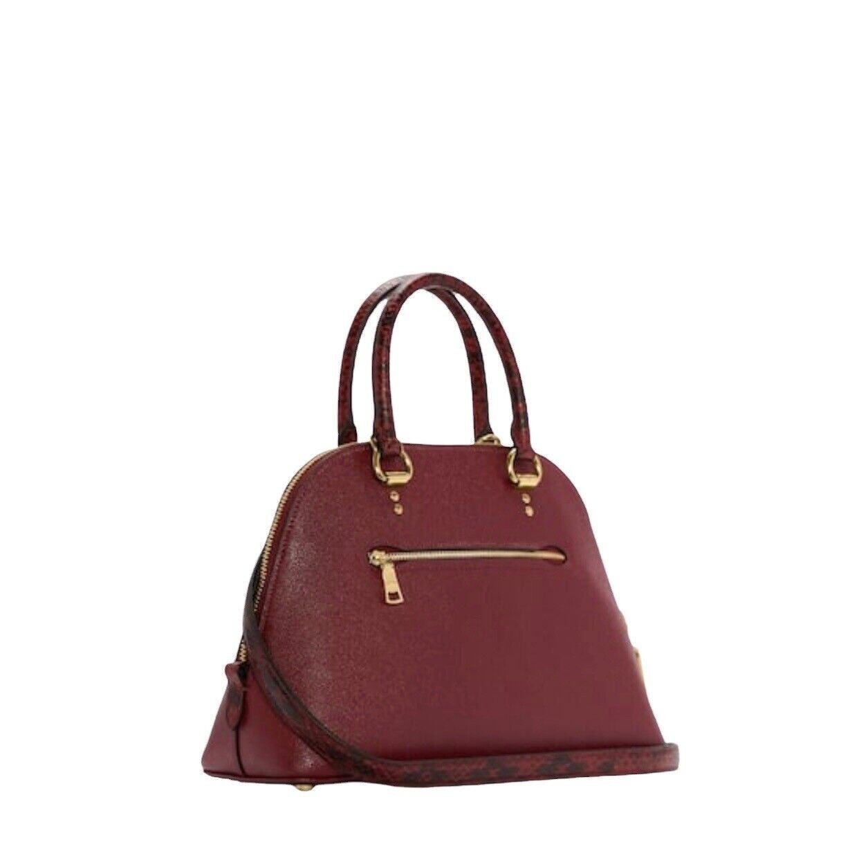 Coach Cherry Katy Snake Embossed Dome Crossbody / Satchel