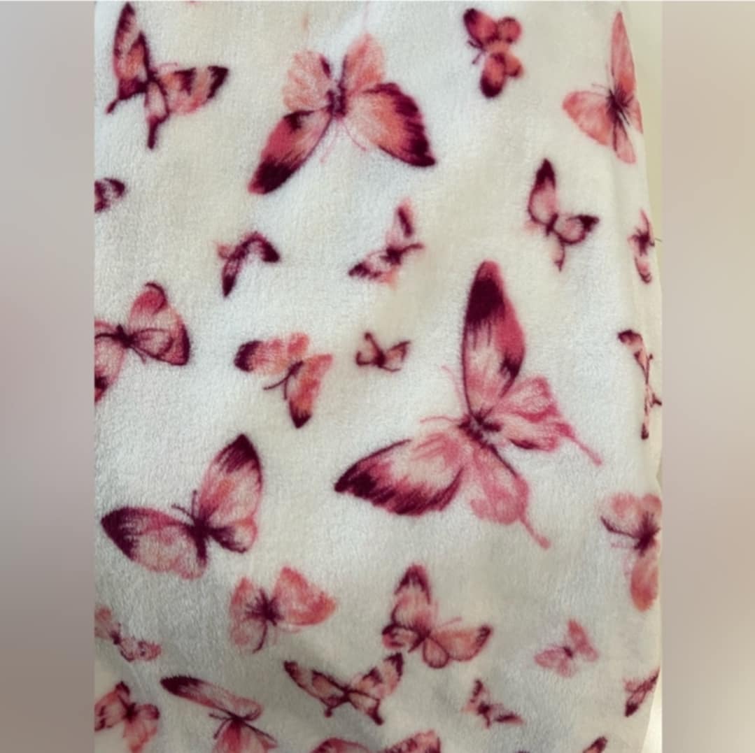 Betsey Johnson Pink Butterflies Ultra Soft Plush Blanket