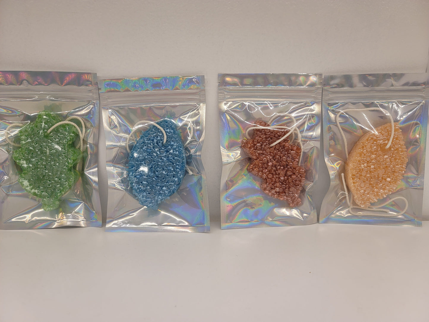 SET OF 2 Aroma Bead Fresheners Handmade Hanging Car/Room/Locker/Closets/Office RANDOM SHAPE (crosses or leaves)