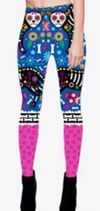 Sugar Skull Kitty Cat, Yoga Band Leggings. Hyper Stretch and softness! Yoga Band.