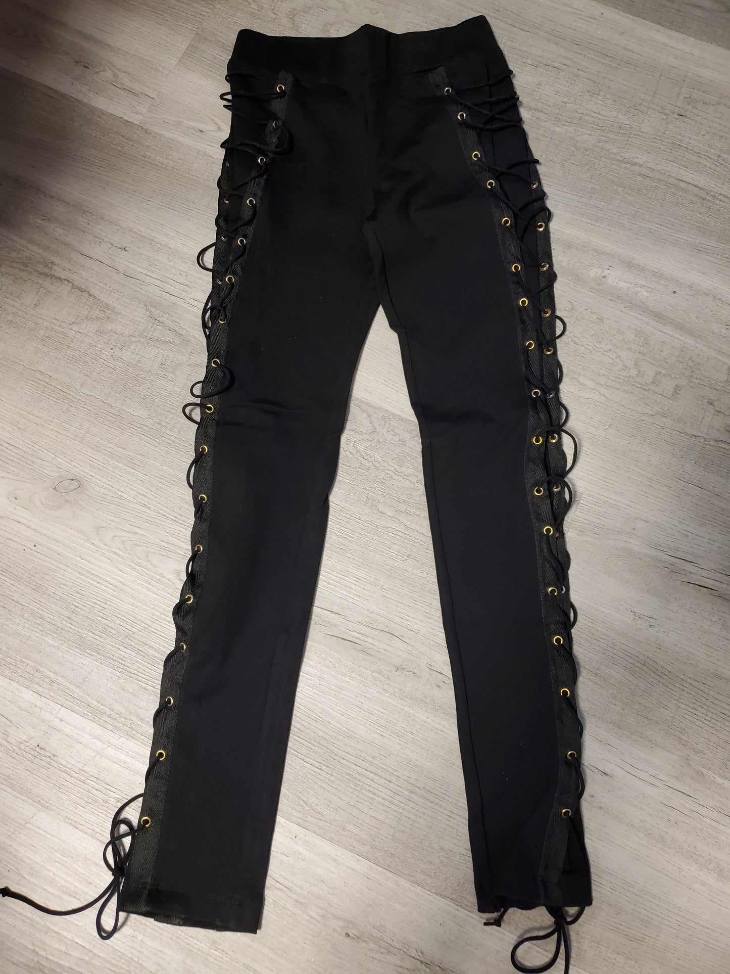 Small Medium Large. Black Laced up Side on Both Legs SEXY!