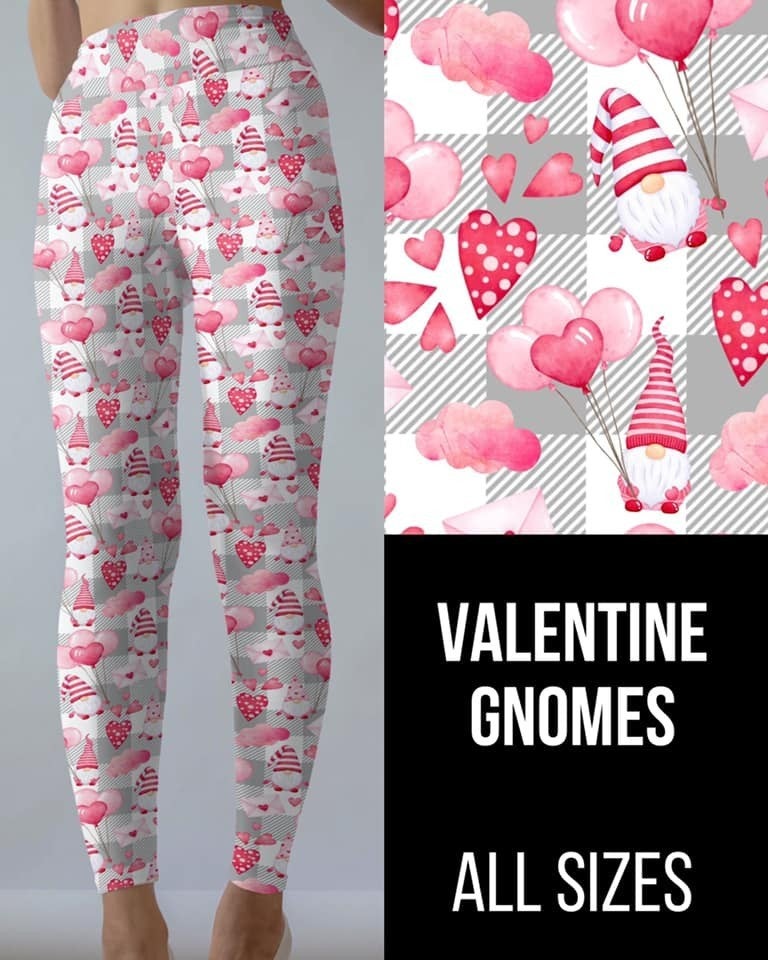 Adorable Love Gnomes Leggings, Yoga Band