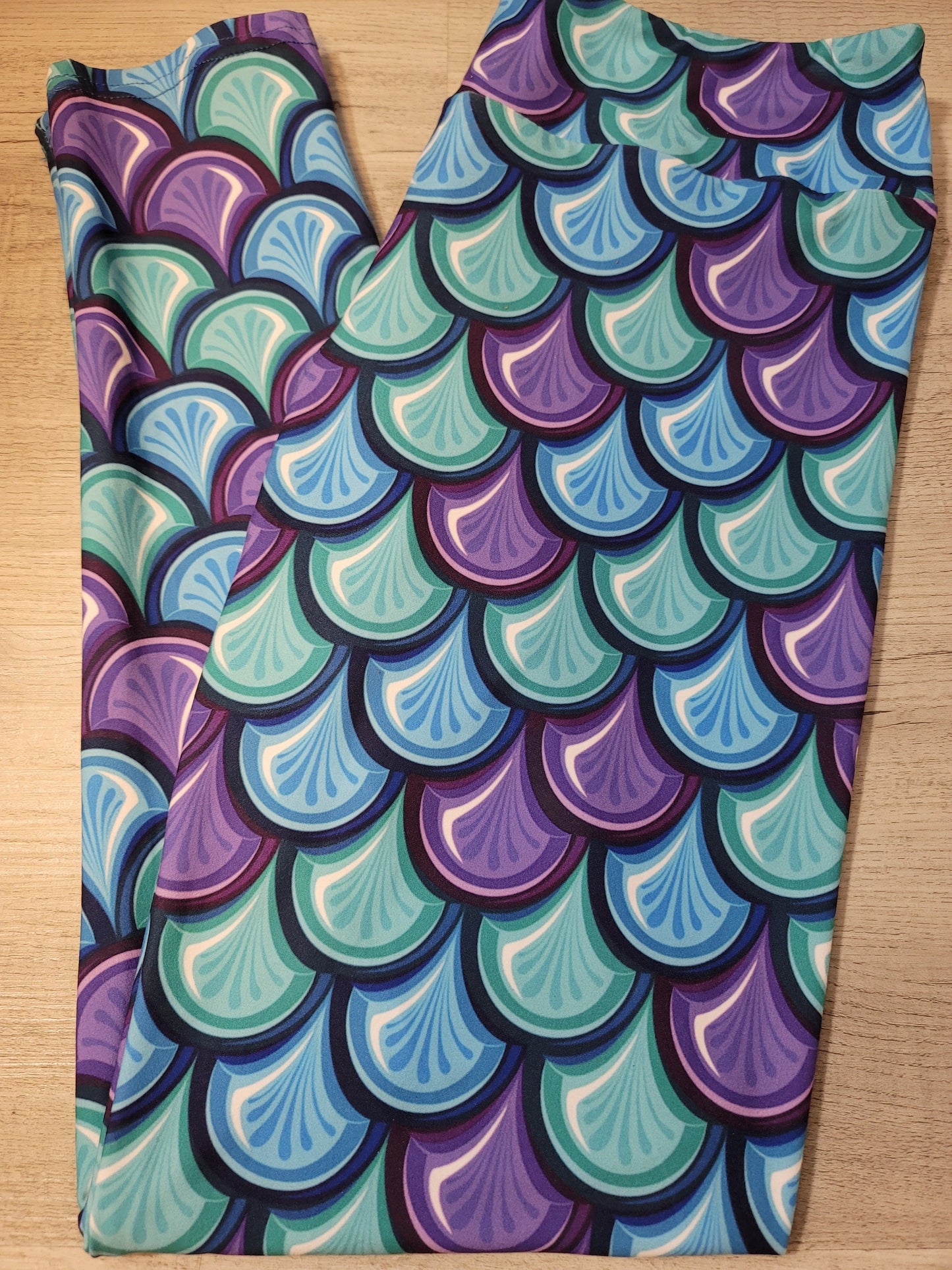 Mermaid Scales Leggings. Yoga Band. Extra Soft and stretchy!