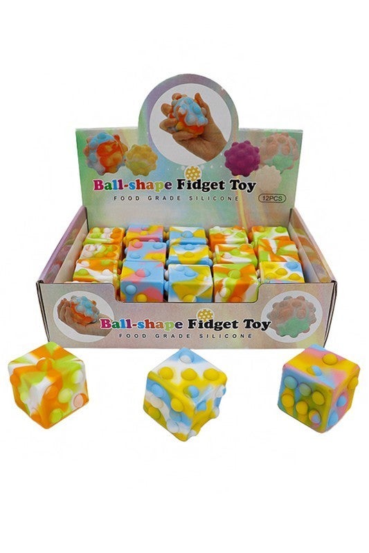 2 Random Colors Squishy LED Light Up Dice Cube Bubble Push Pop Fidget Toy