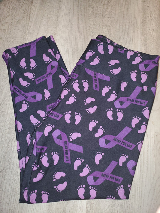 Purple Relay for Life Purple Ribbon CAPRI, Yoga Band