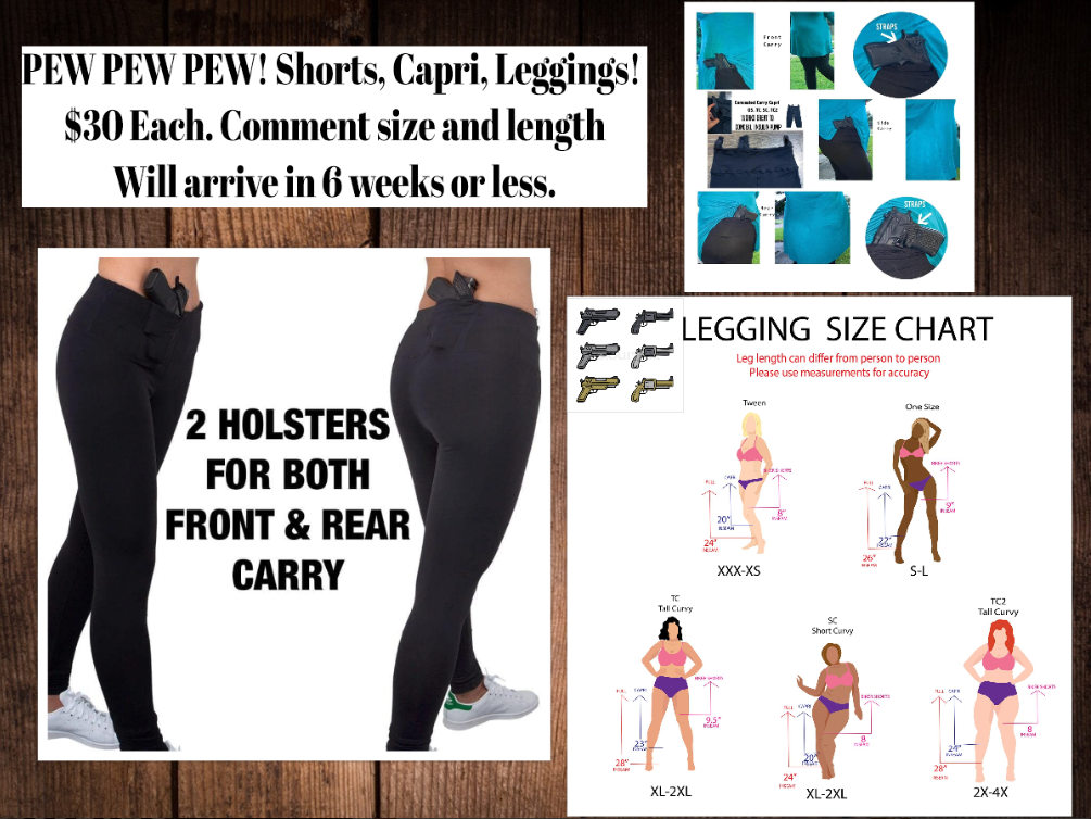 Conceal & Carry Leggings NEW AND IMPROVED Solid Black
