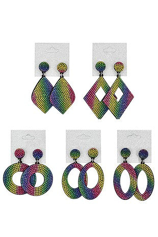 Beautifukl and Vibrant Sparkly Rainbow Gemstone Earrings!