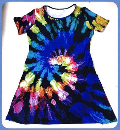 Rainbow Tie Dye tunic with Pockets Leggings Material Stretchy