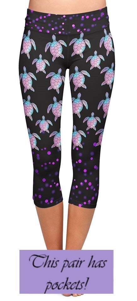 Pastel Ombre Turtles CAPRI with Pocket, Yoga Band
