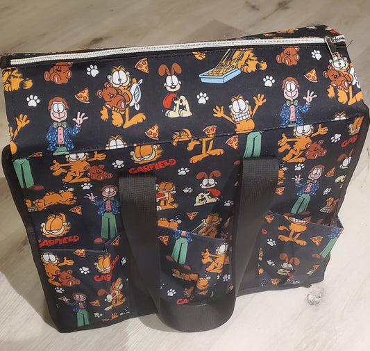 Collapsible Custom Shopping Bag, Multiple Pockets, Zippered Top