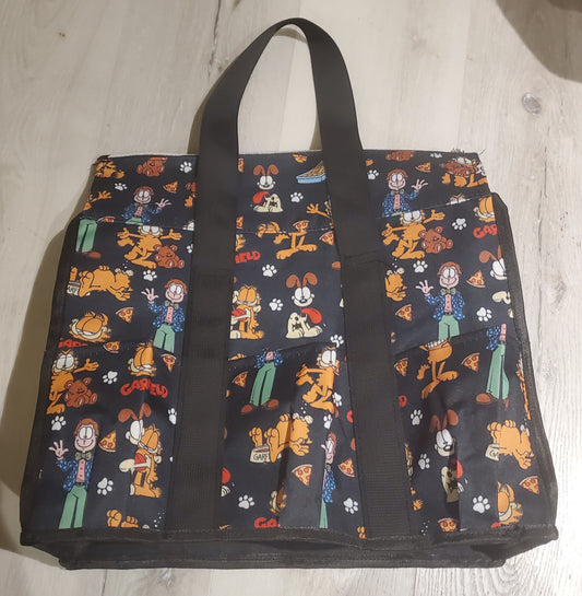 Collapsible Custom Shopping Bag, Multiple Pockets, Zippered Top