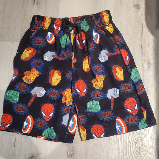 Super Heros Custom Shorts, Kids. Elastic Band and Draw String