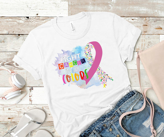 Fight Cancer in All Colors! XL Bella Canvas, Prewashed, Unisex