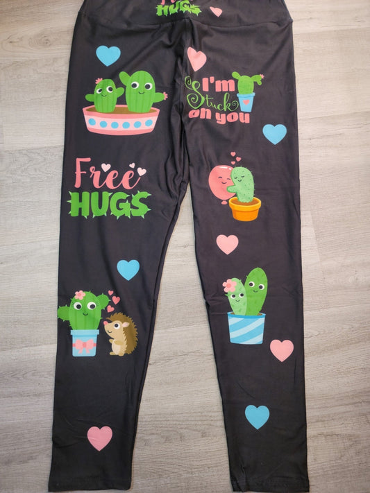 Free Hug Cactus Leggings. Super Soft and Stretchy!