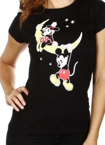 Black Mickey And Minnie Top. Cotton. Size up.