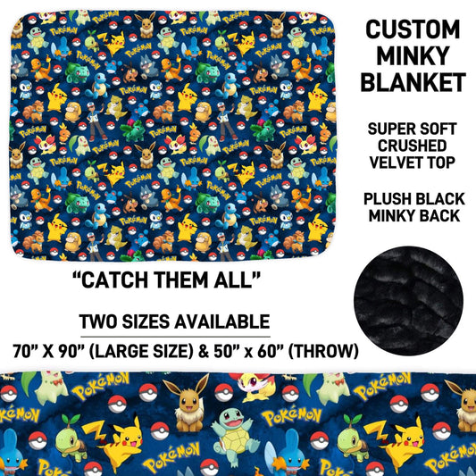 Pokemon Custom Minky 50"x60" Throw