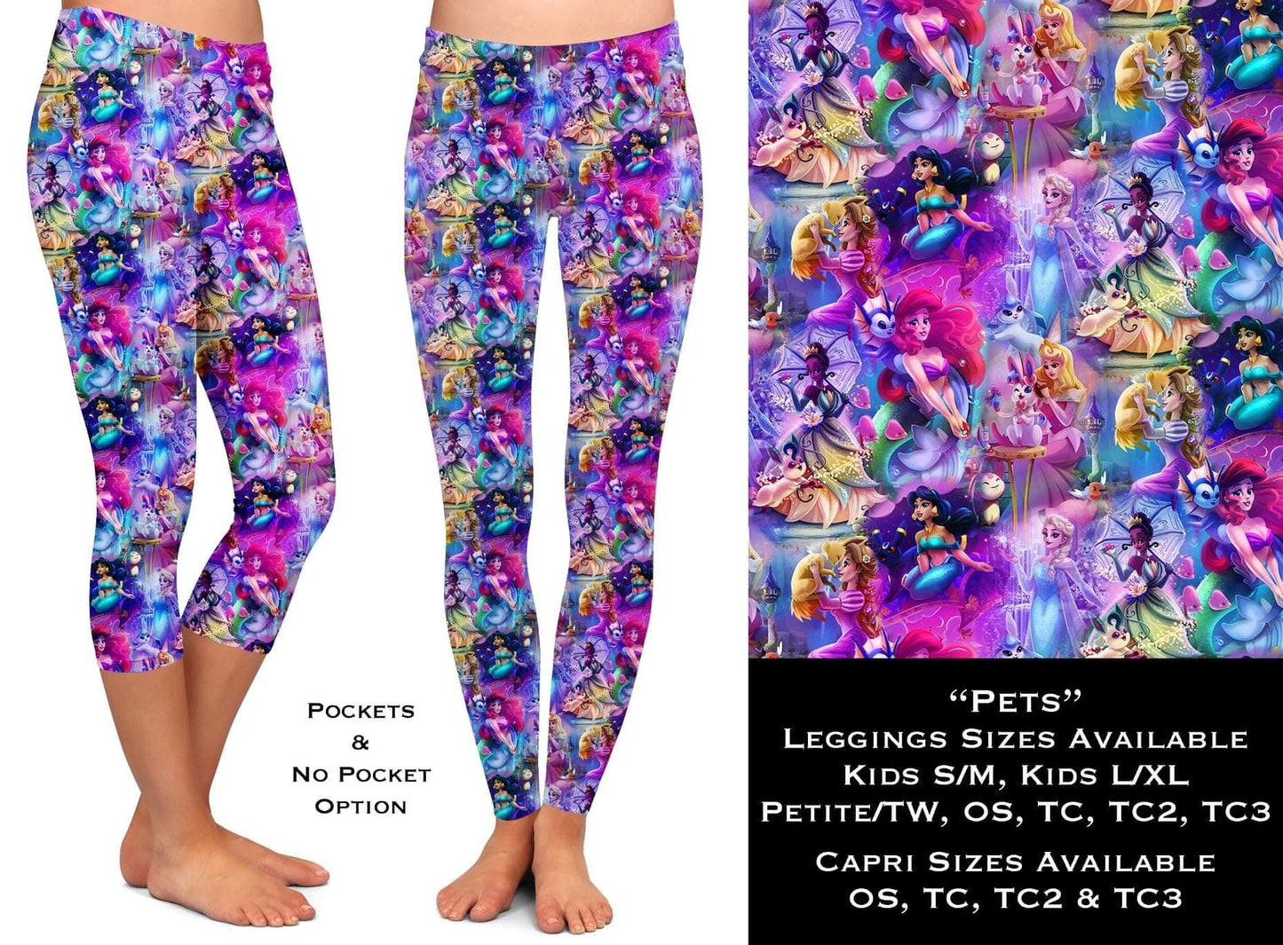 Disney Princesses Leggings (Full Length), Yoga Band, Soft Material