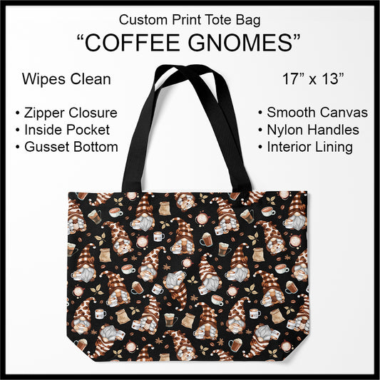Custom Print Tote Bags, Light Weight, Easy Clean Nylon, Zipper Closure