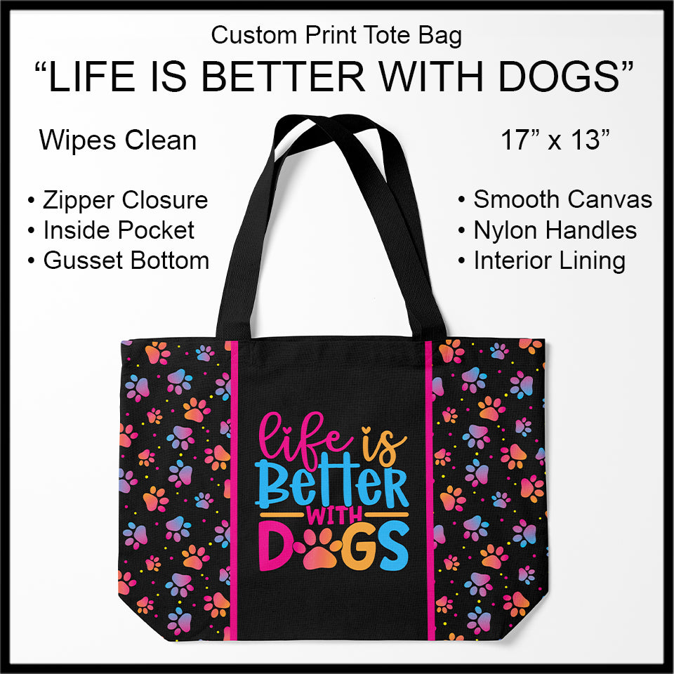 Custom Print Tote Bags, Light Weight, Zipper Closure