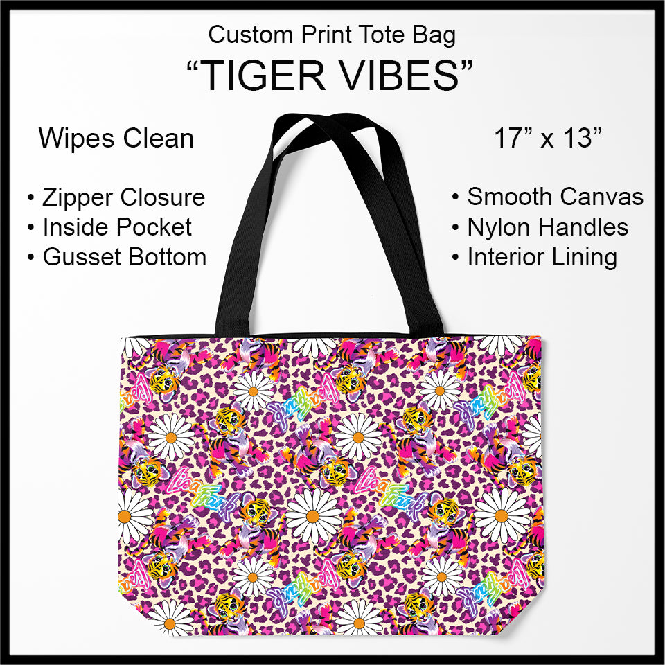 Custom Print Tote Bags, Light Weight, Zipper Closure