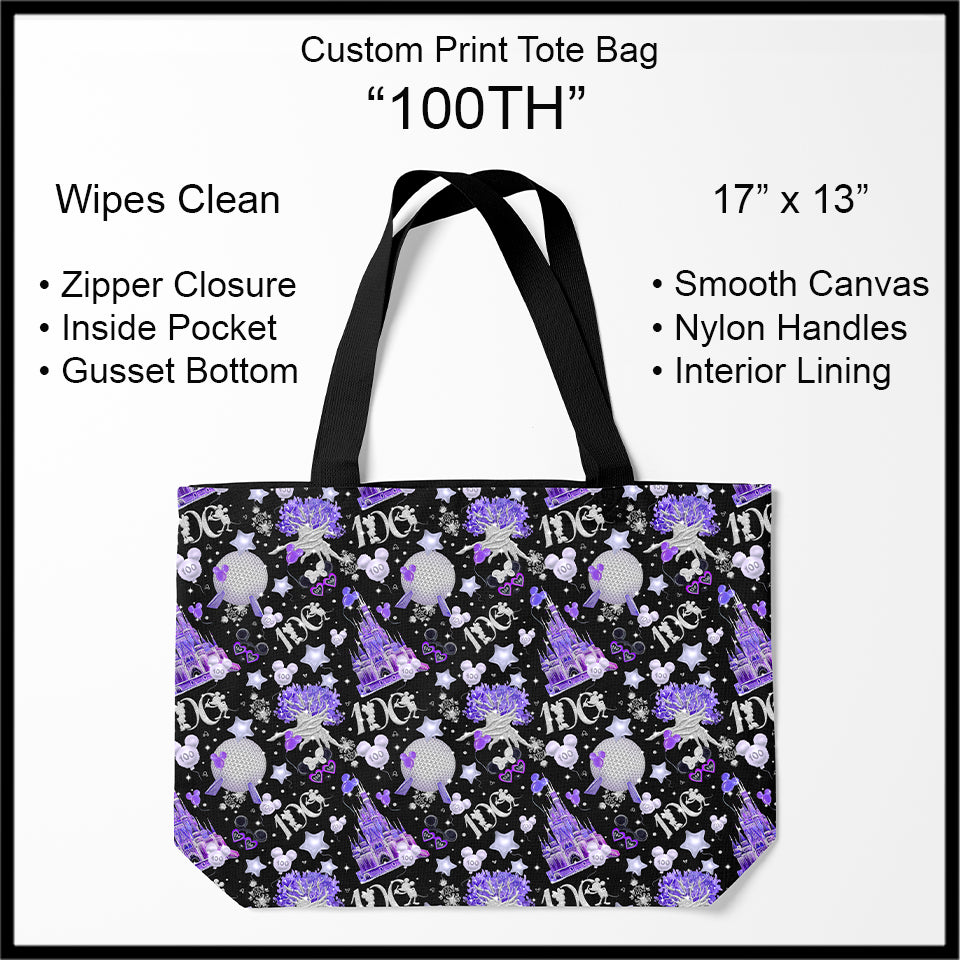 Custom Print Tote Bags, Light Weight, Zipper Closure