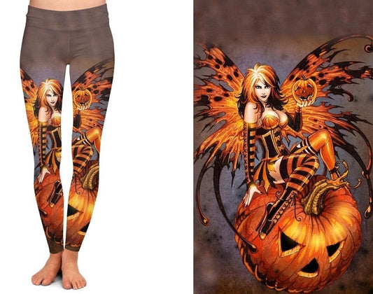 Sexy Goth Halloween Fairy, Yoga Band Leggings