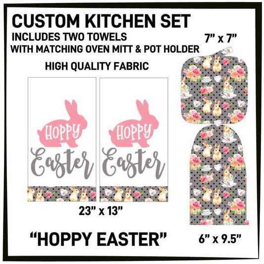 Easter Kitchen Set! Indluding a mitten, two towels and a pot holder!