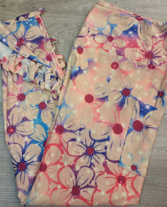LAST PAIR LEFT TC (fits 14-22) CAPRI, Criss Cross Floral with Pockets