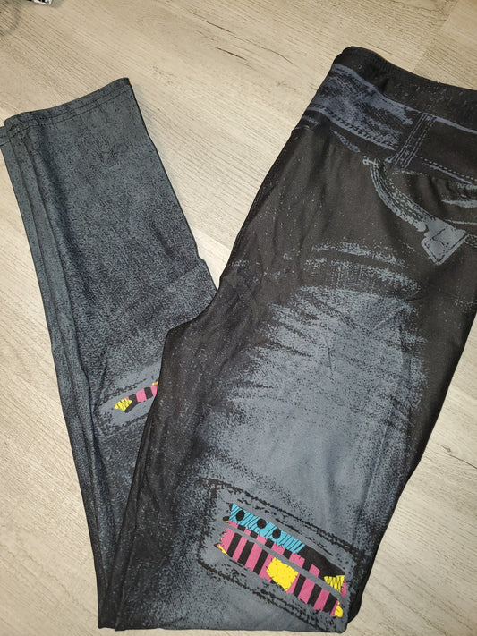 Sally NBC (Nightmare Before Christmas) Peek A Boo Jeggings Denim Print