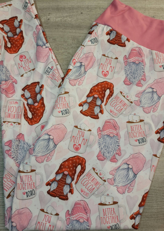 Gnome Valentines Leggings, Yoga Band.