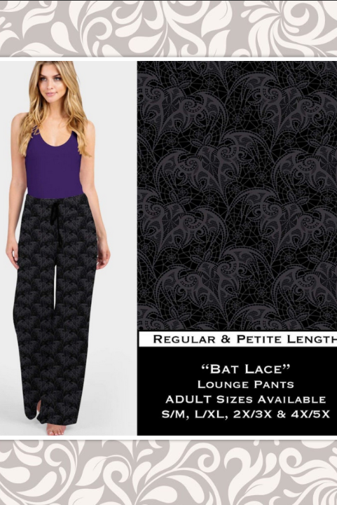 Black Lacey Bats Comfy Loungers