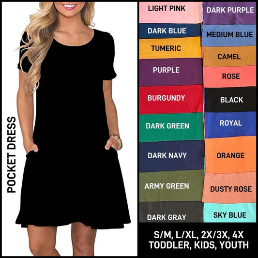 Solid Colors, Soft & Stretchy Pocket Dress