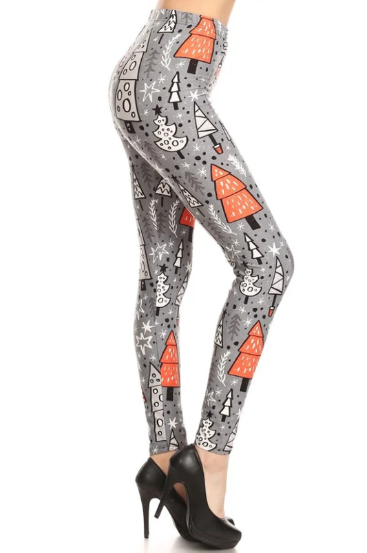 Coral Trees Winter Celebration Standard Select Leggings