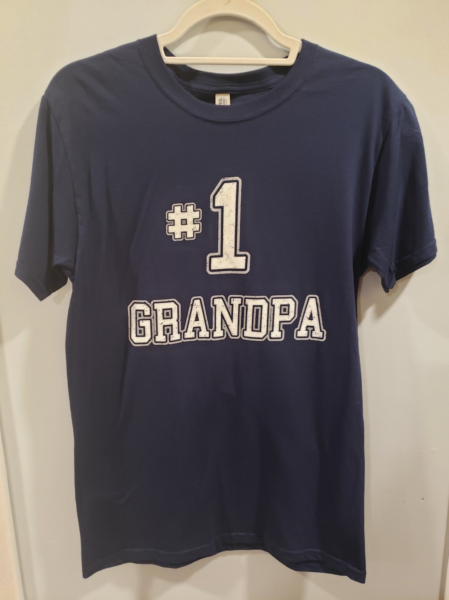 LAST MAN SIZE SMALL UNISEX T Shirt #1 Grandpa Navy Blue Shirt