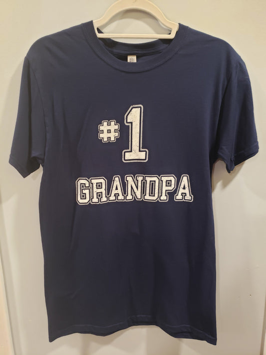 LAST MAN SIZE SMALL UNISEX T Shirt #1 Grandpa Navy Blue Shirt