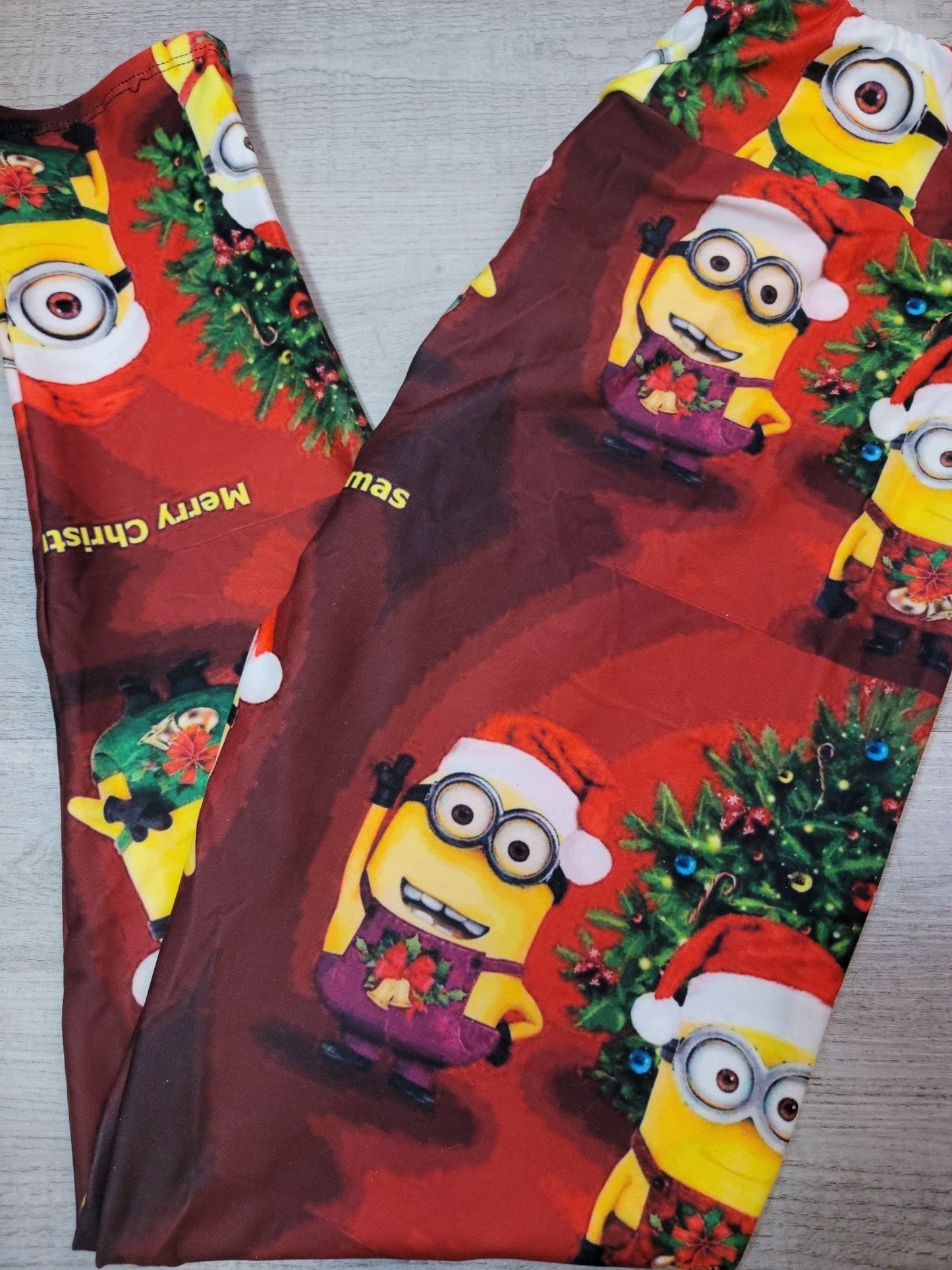 Minions Christmas Party! Designer Yoga Band Leggings
