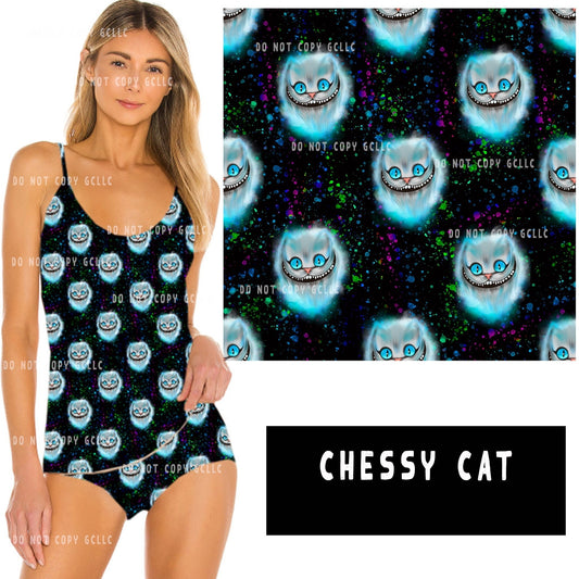 Chesirie Cat Alice in Wonderland Custom Cami & Underwear Set, Soft, Stretchy, Adjustable Straps, Spandex/Polyester/Cotton Blend