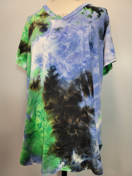 PLUS ONLY Tie Dye V-Neck Stretchy Super Soft Tee Shirt