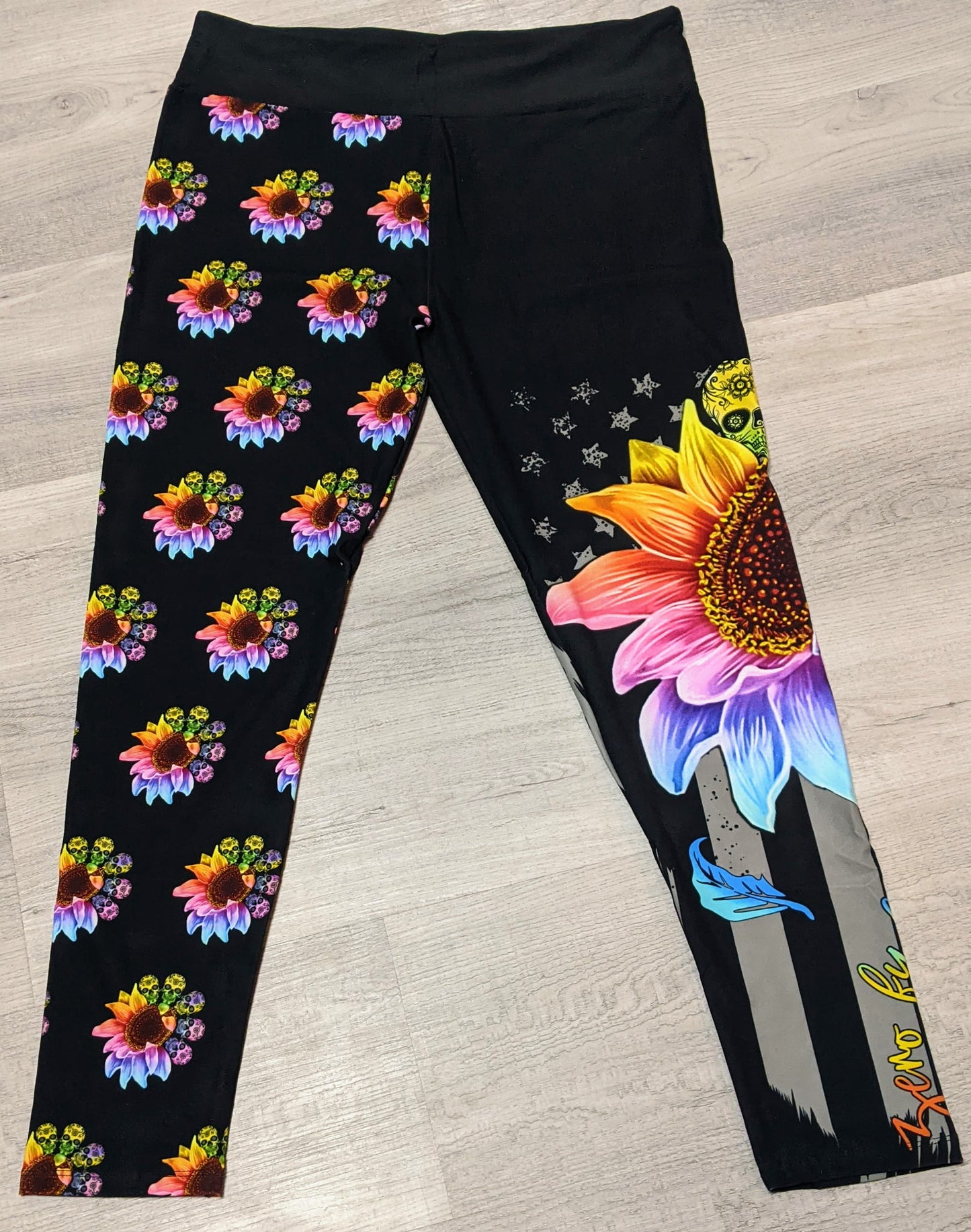 Floral Skull Leggings Yoga Band, Soft &Stretchy!