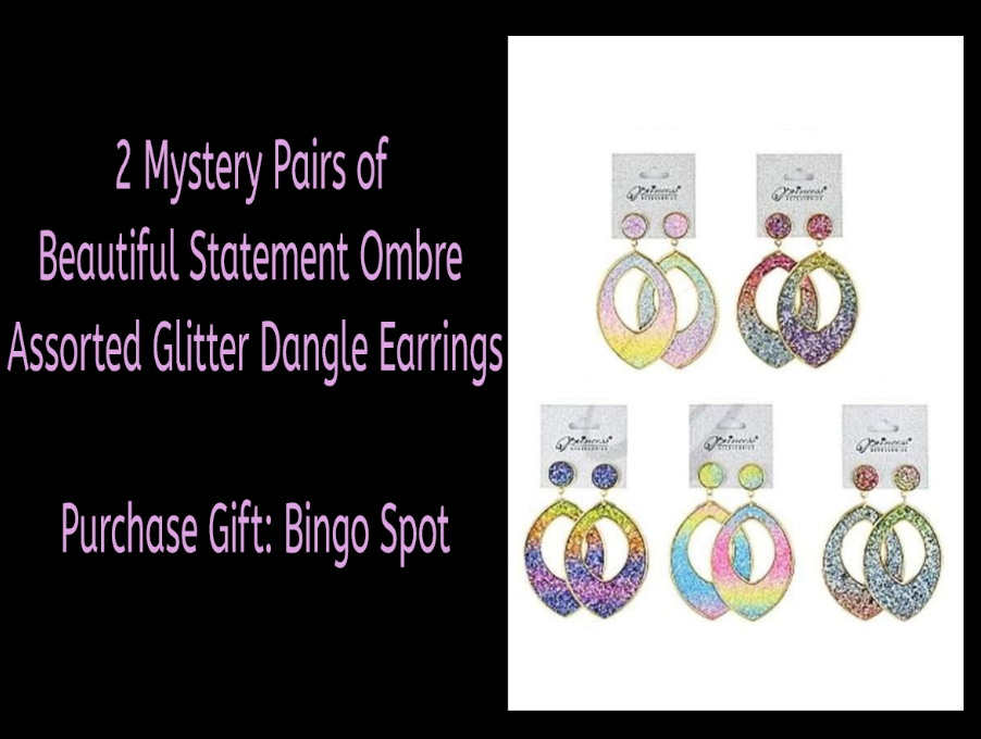 Random Pair of Sparkling Ombre Statement Earrings