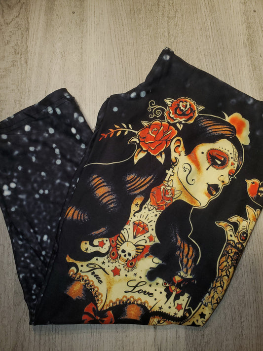 GOTH LADIES! Red Gothic Lady CAPRI Yoga Band High Waist