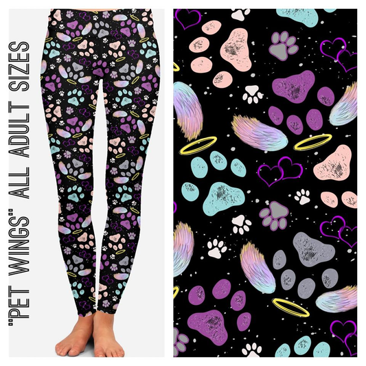 Pastel Pet Heaven Wings Leggings. Hyper Stretch and softness! Yoga Band.