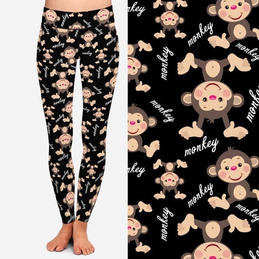 Cute Baby Monkey Designer Leggings. Yoga Band. Extra Soft and stretchy!